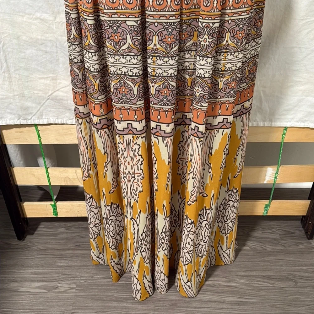 Vici Brown and Tan Tiered A-line Maxi Skirt